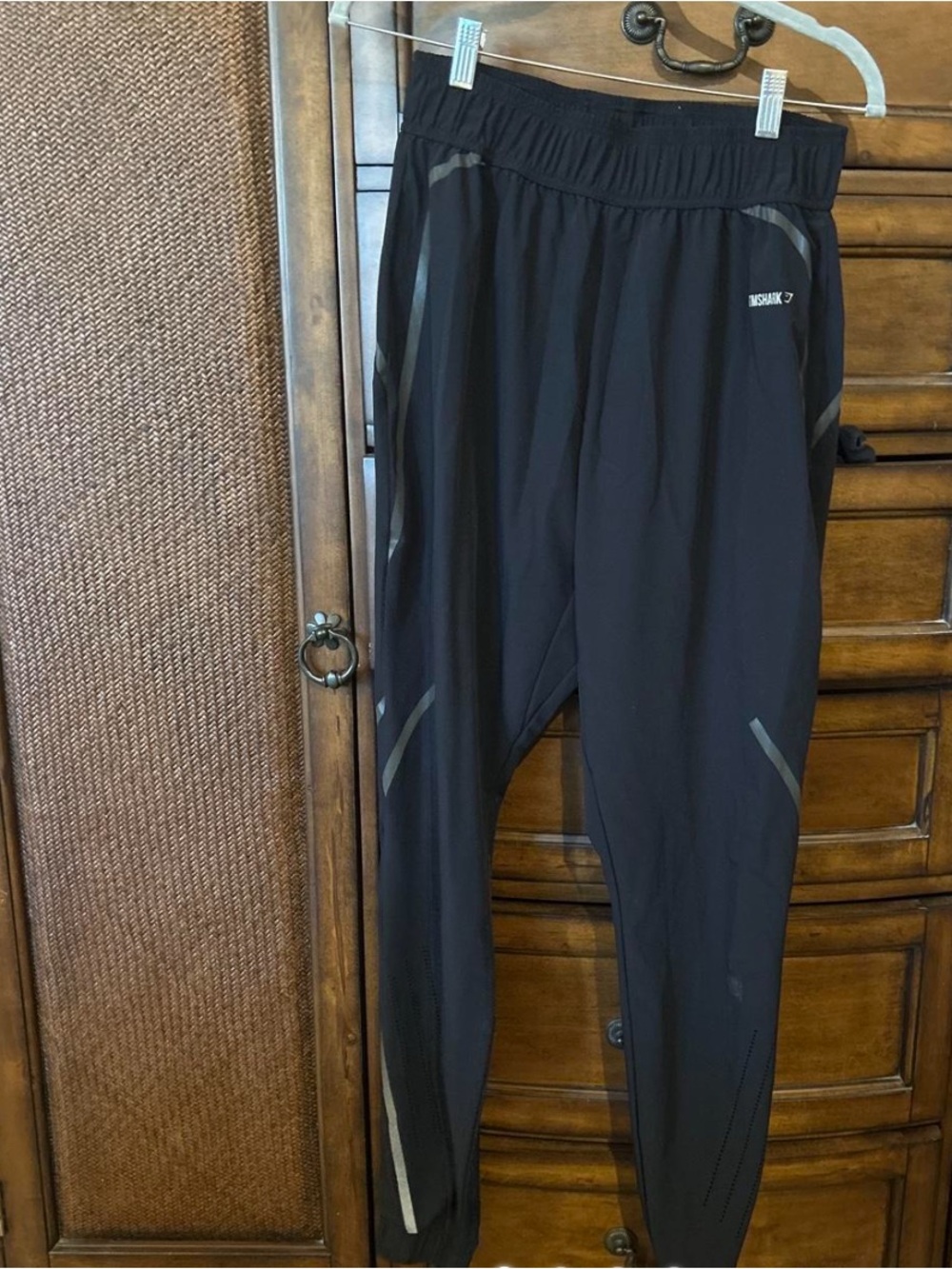 Gymshark Black Track Joggers with Reflective Accents